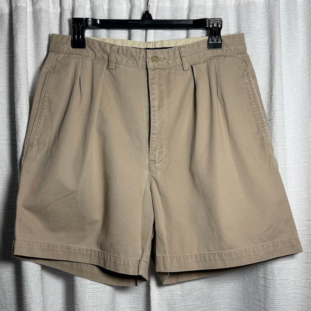 Polo Ralph Lauren Andrew Men's Khaki Pleated Chino Shorts Size 32 - 239